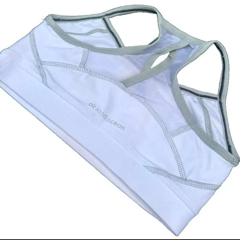 Alo-yoga Women's White and Green Bra